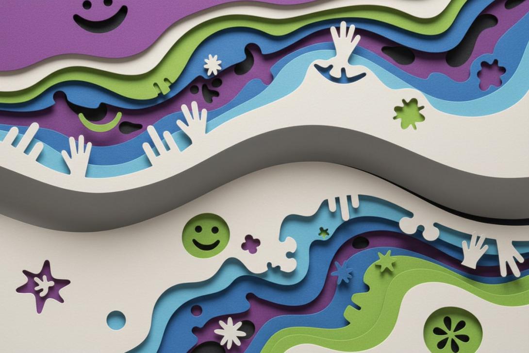 abstract paper cutout